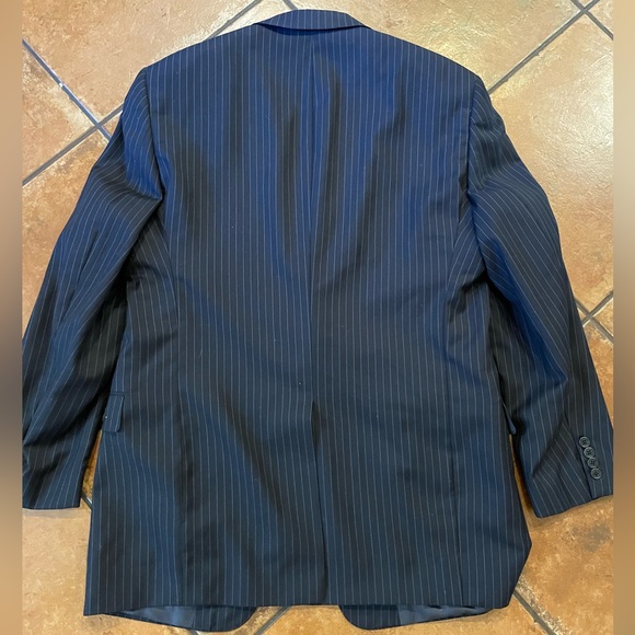 DANIEL CREMIEUX COLLECTION x Loro Piana Wool Stripe Suit in Navy Size 44 L - Picture 4 of 12